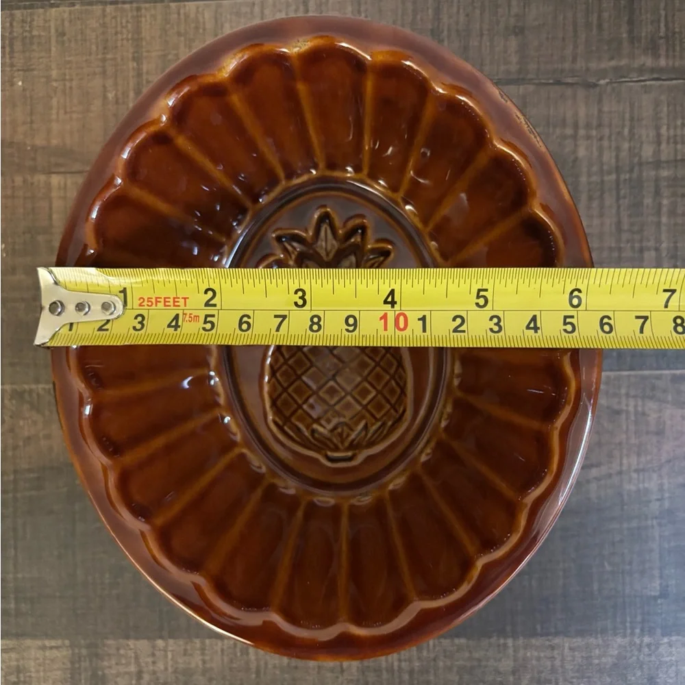 Vintage Williams Sonoma Brown Ceramic Glazed Pineapple Cranberry Jello Mold